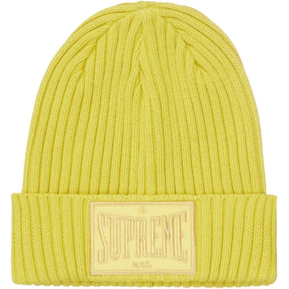 Supreme Overdyed Patch Beanie - Yelllw - New (2022)